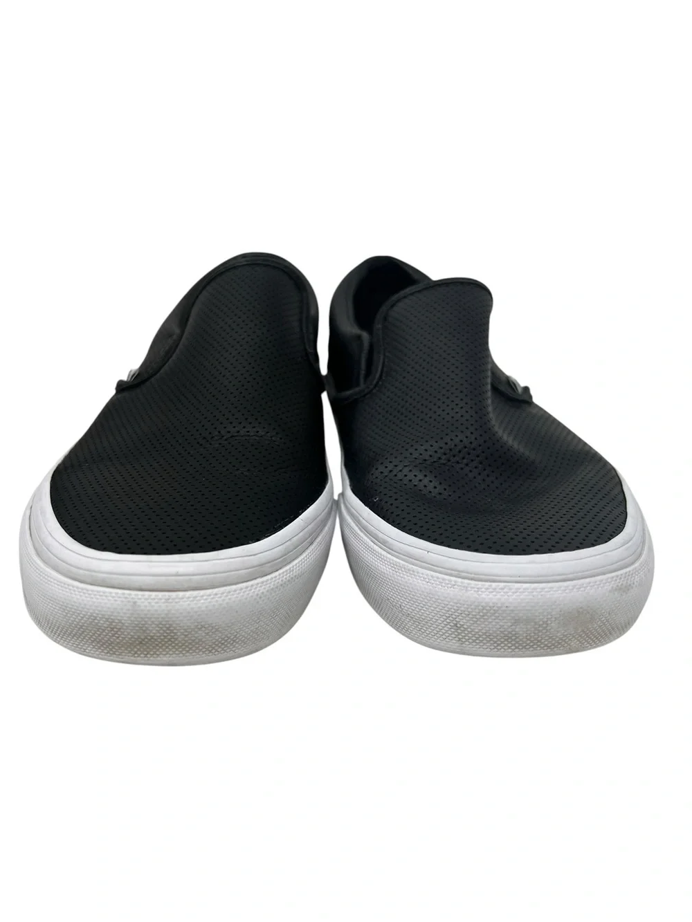 Vans Black Perforated Leather-Look Slip-On Sneakers